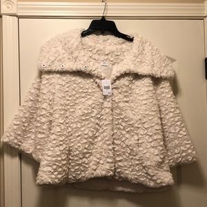 Ivory Faux Fur jacket 100% Polyester